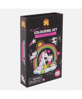 Neon colouring set unicorns and friends +5j - Tiger Tribe