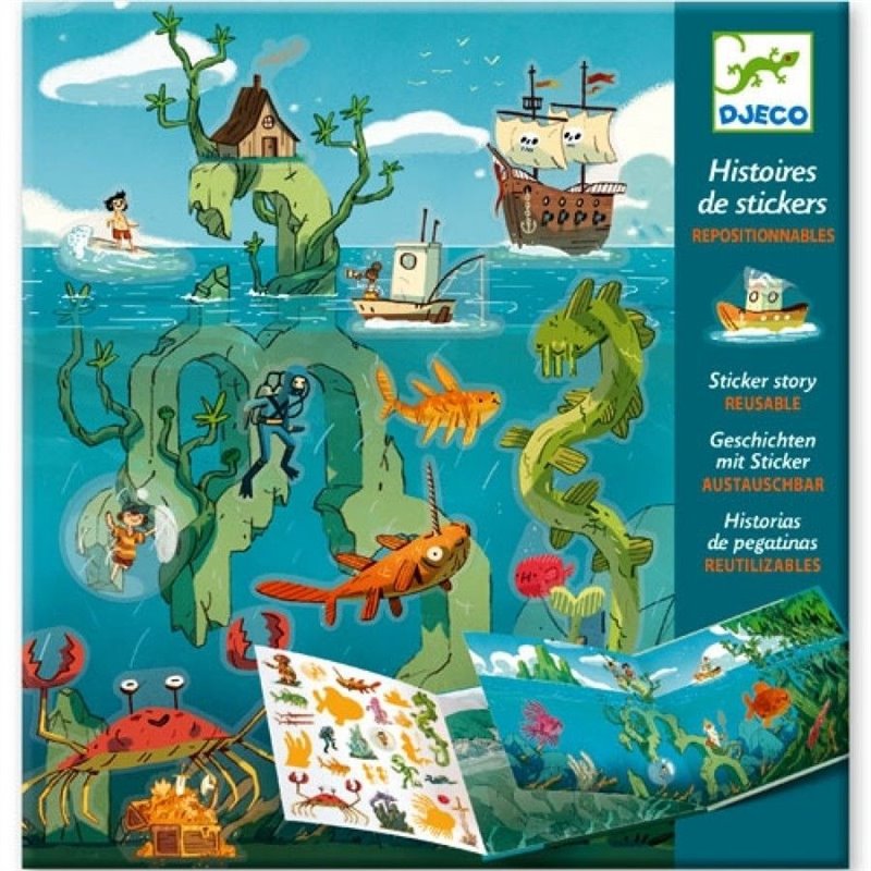 Stickerverhalen. Avonturen op zee. 4-8j - Djeco