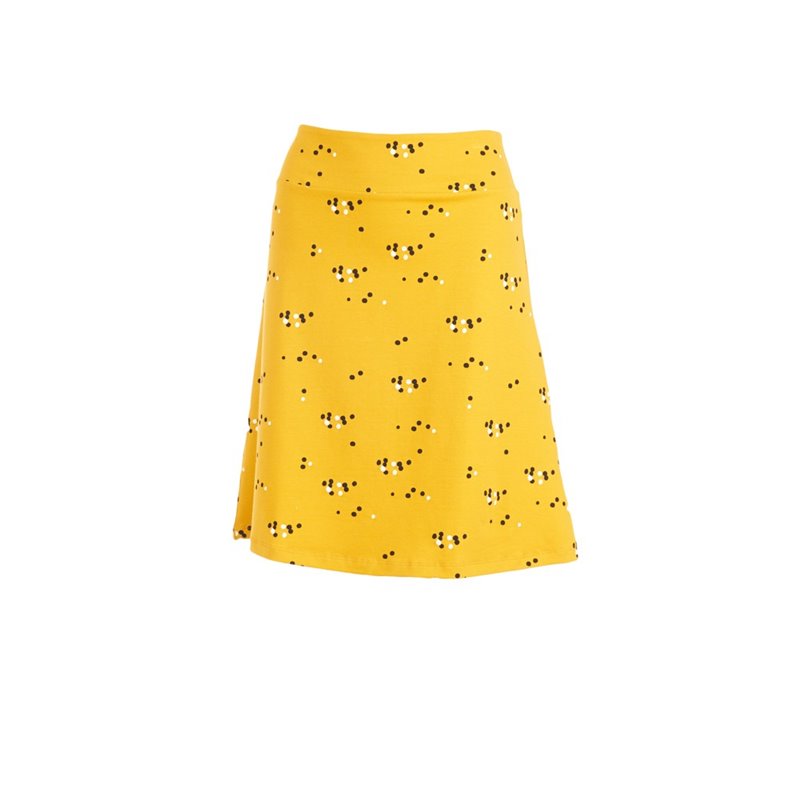 SKIRT LONG DOTS MUSTARD SWEATER COTTON - Froy & Find