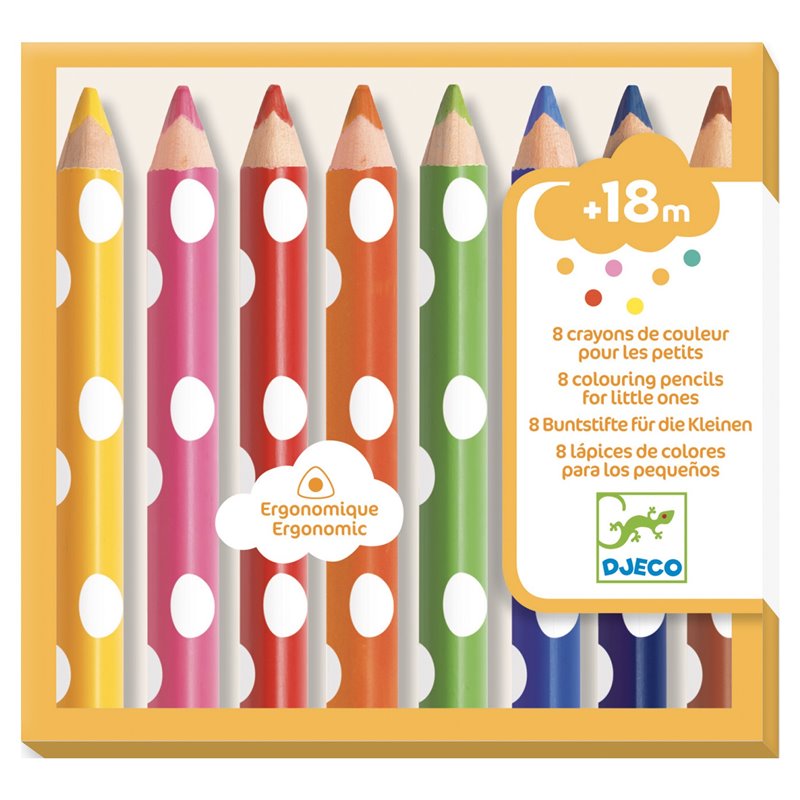 8 colouring pencils for little ones +18m - Djeco