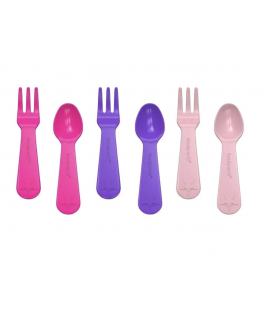 Fork+spoon sets pink-...