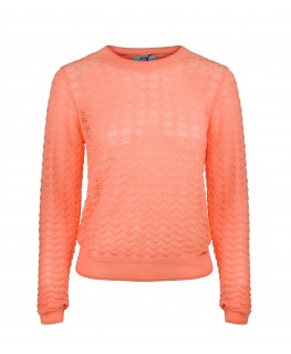 Knitted Top Nadia Bright Orange - Vila Joy