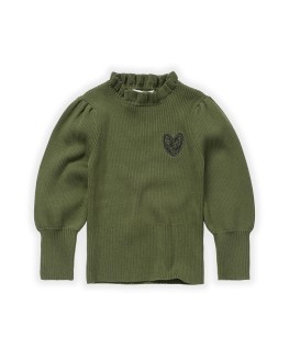 Turtleneck sweater heart Khaki