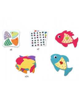 Vissen maken met stickers 3-6j - Djeco