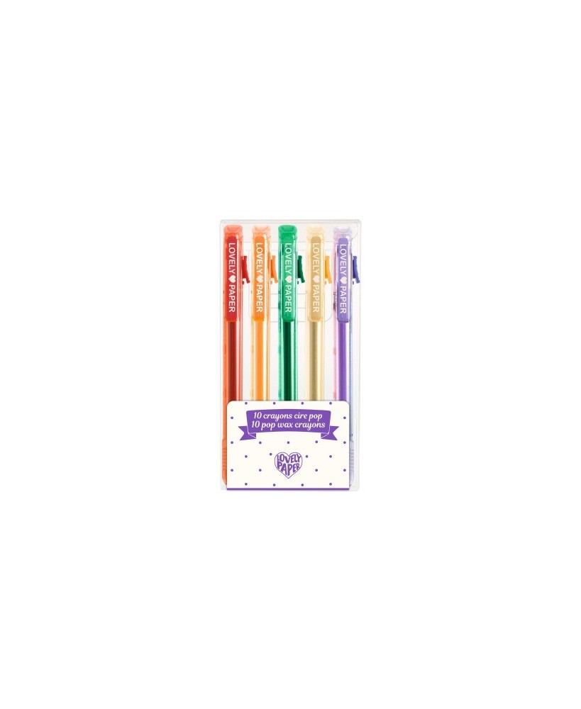 5 pop wax crayons my lovely paper - Djeco