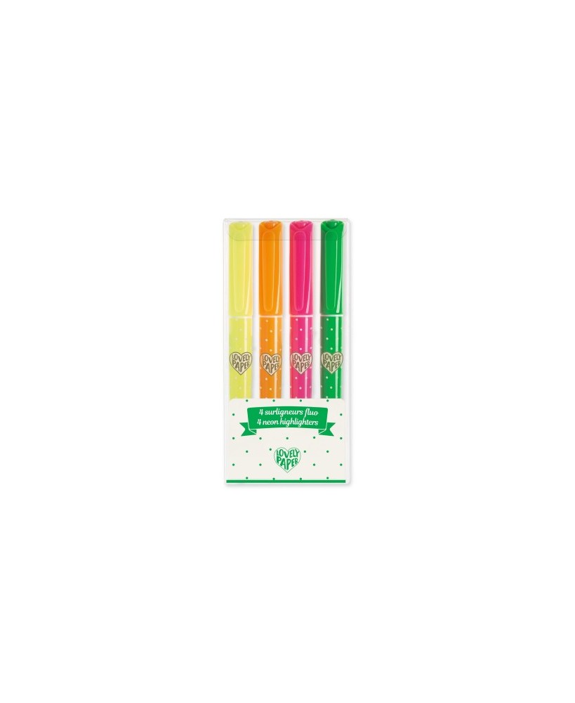 4 fluoriserende highlighters my lovely paper - Djeco