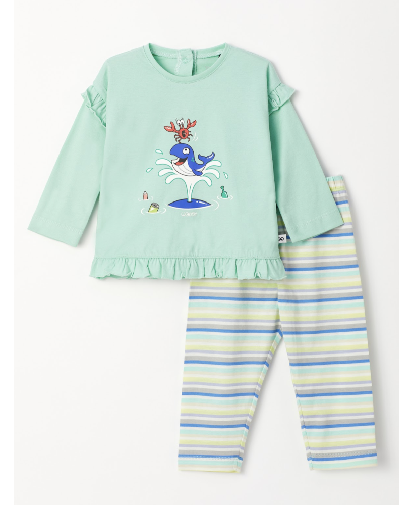 Meisjes Pyjama turquoise - Woody