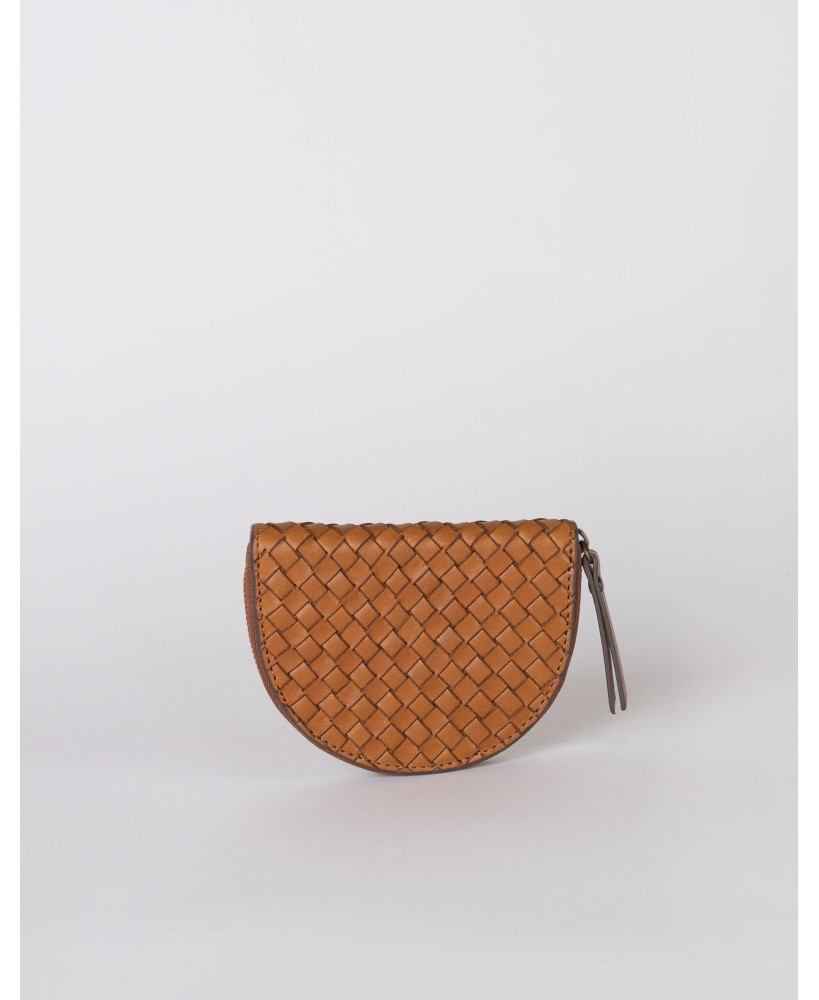 Laura Coin Purse - Cognac Woven Classic Leather - O My Bag