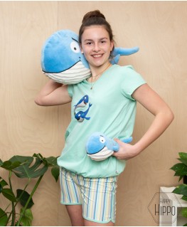 Meisjes Pyjama turquoise walvis - Woody