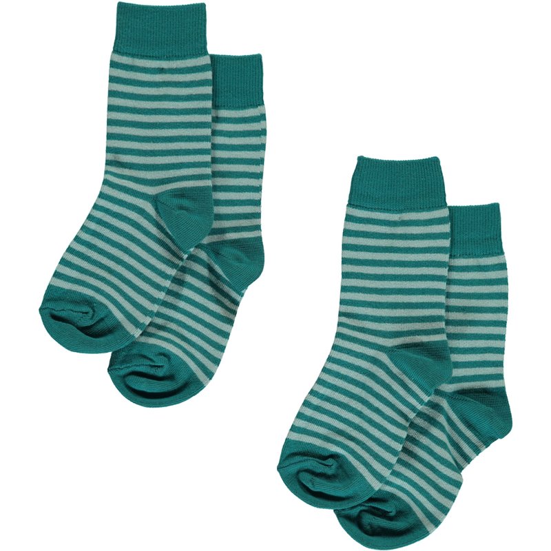 Socks 2-pack blauwe streep - Maxomorra