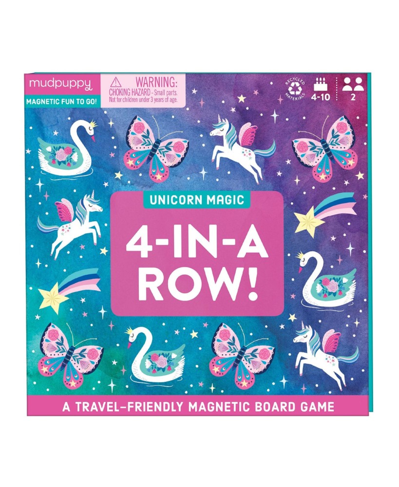 Unicorn Magic 4-in-a-Row Magnetic Board Game - Mudpuppy