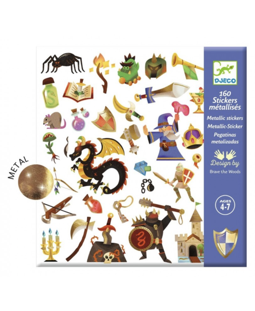 Stickers metallic middeleeuwse fantasie - 160st - Djeco