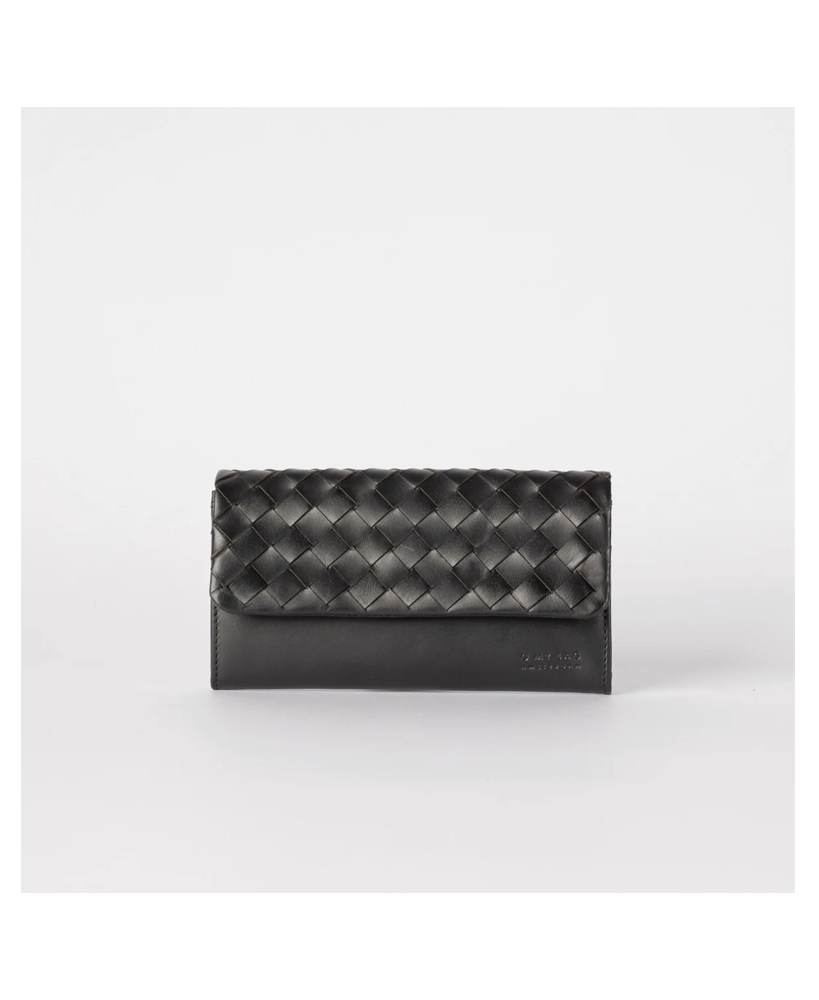 Pau's Pouch - Black Woven Classic Leather - O My Bag