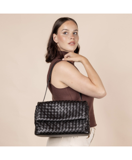 Kenzie - Black Woven Classic Leather - O My Bag
