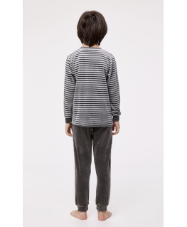 Unisex Pyjama grijs antraciet - Woody