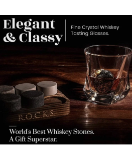 The Connoisseur's Set -Twist Whiskey Glass Edition- Rocks whiskey chilling stones