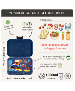 Yumbox Tapas XL 4 vakken Race - Yumbox