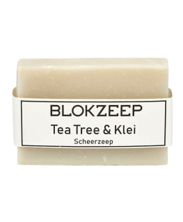 Natuurlijke scheerzeep - Tea tree & Klei (100gr) - Blokzeep