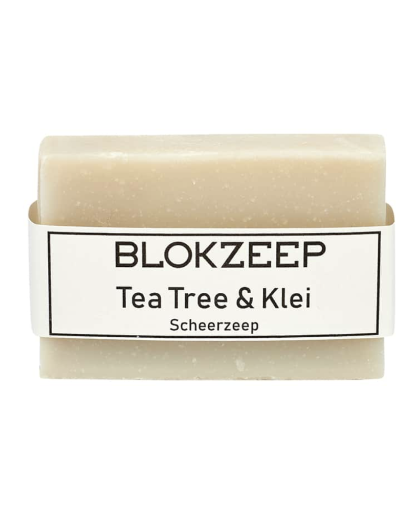 Natuurlijke scheerzeep - Tea tree & Klei (100gr) - Blokzeep