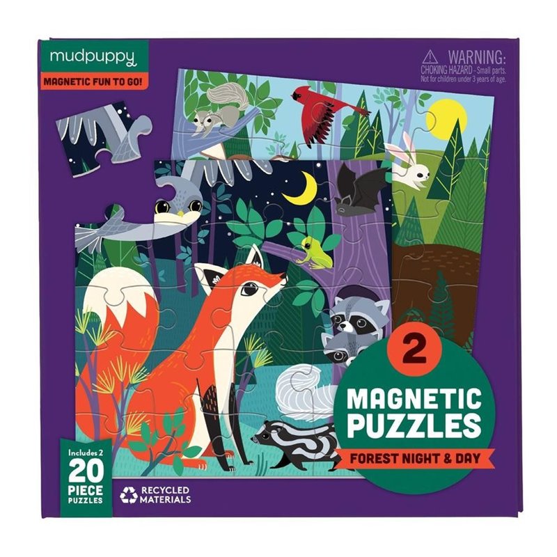 Set van 2 Magnetische Puzzels Het Bos 20 stukken +4y - Mudpuppy